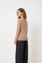 Crew-Neck Jumper - Epéna - Mottled Camel