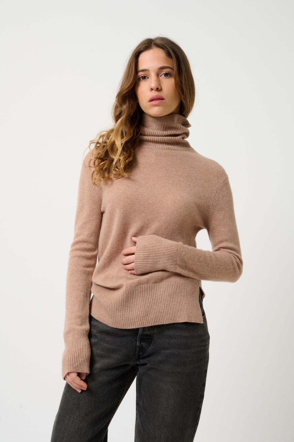 Jersey de Cuello Vuelto - Fornet - Camel Jaspeado