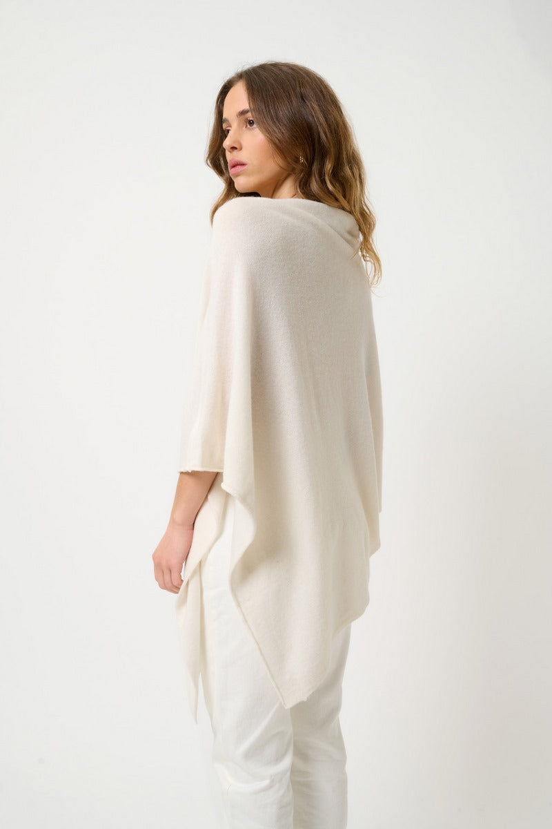 Poncho - 100% 2-Ply Cashmere - Ivory - Women