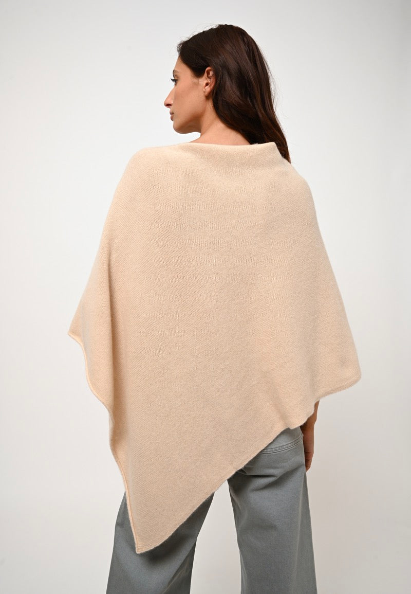 Poncho Carra - Sable - 100% Cachemire 2 Fils - Femme