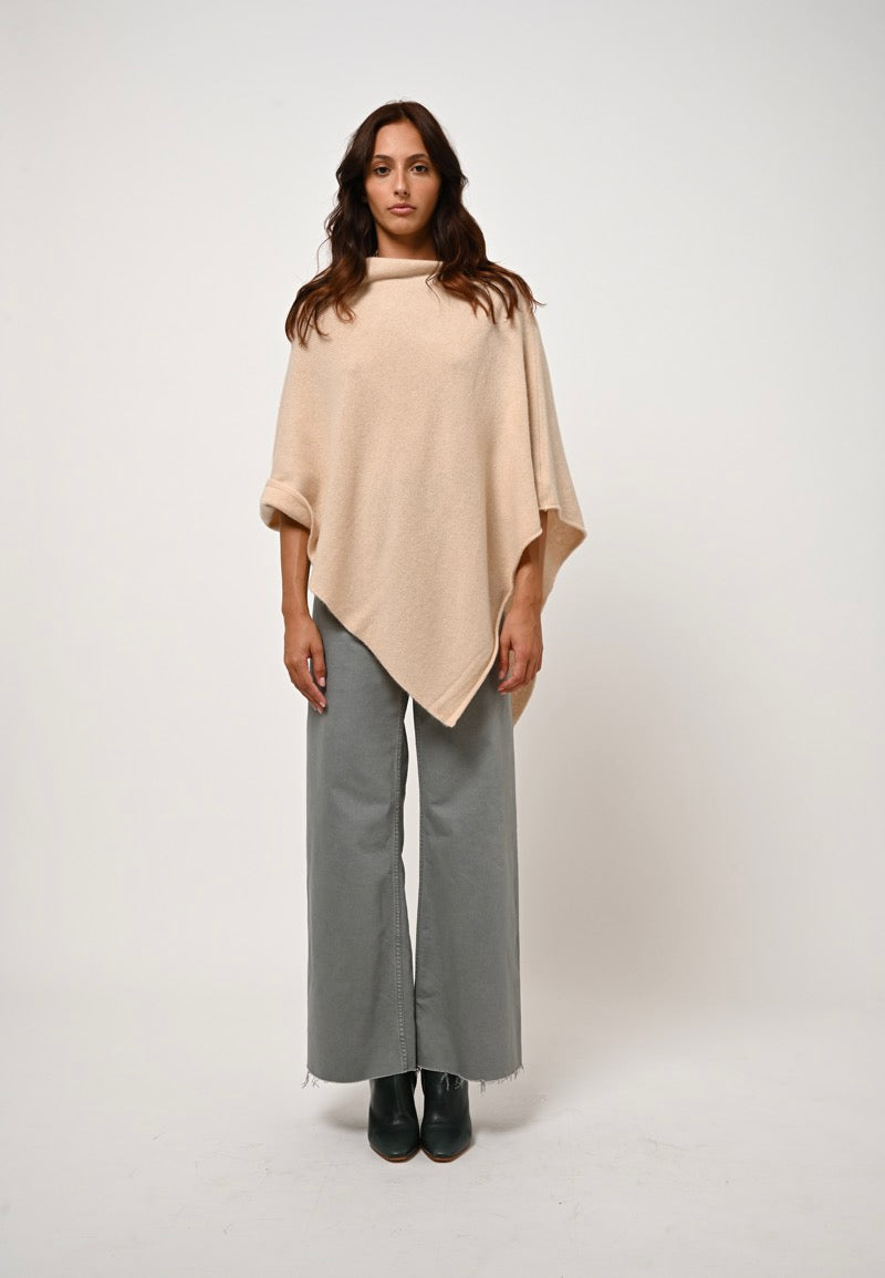 Poncho Carra - Sable - 100% Cachemire 2 Fils - Femme