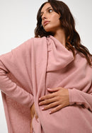 Poncho Carra - Bois De Rose - 100% Cachemire 2 Fils - Femme