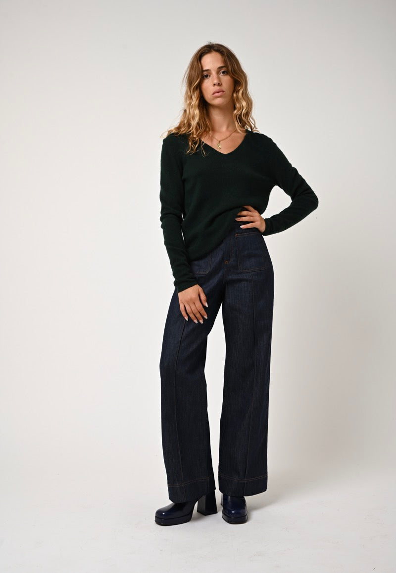 Galise V-Neck Jumper - Cypress - 100% 2-Ply Cashmere
