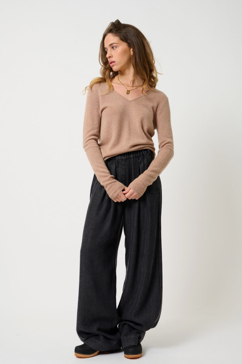 Pull Col V - Galise - Camel Chiné