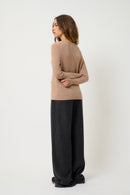 Pull Col V - Galise - Camel Chiné
