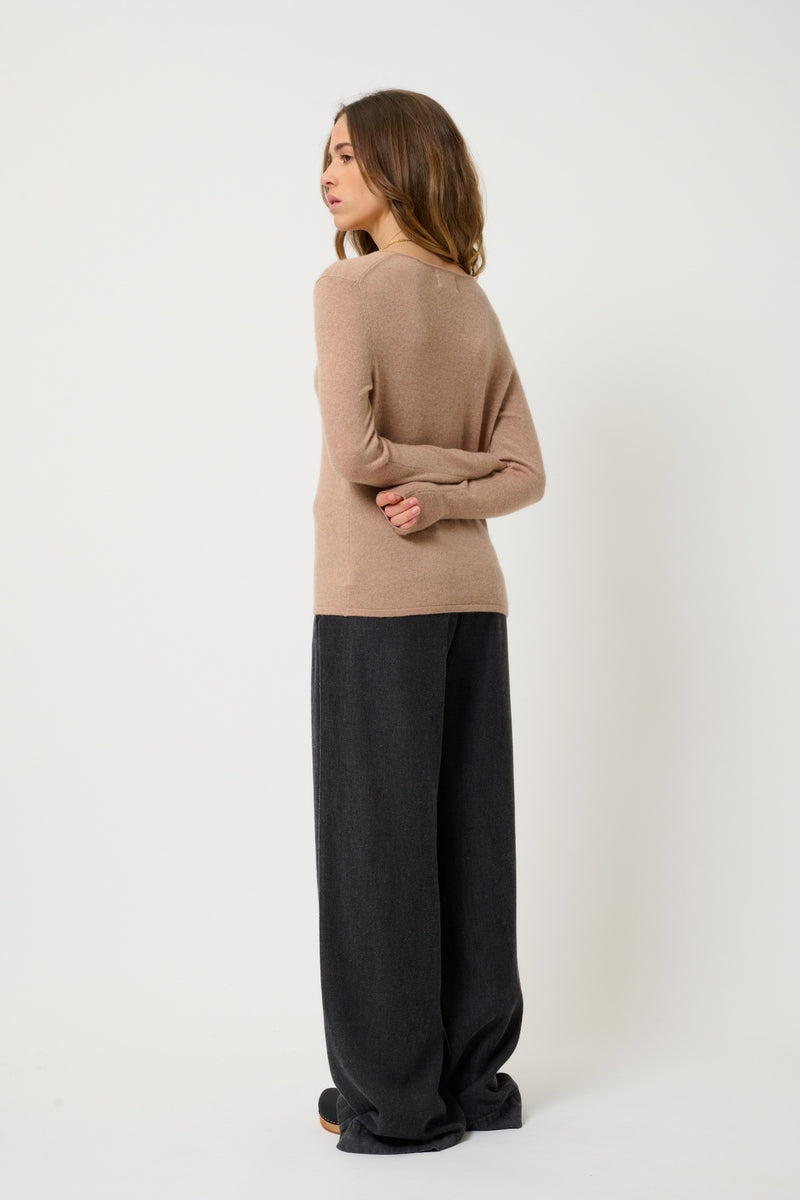 Pull Col V - Galise - Camel Chiné