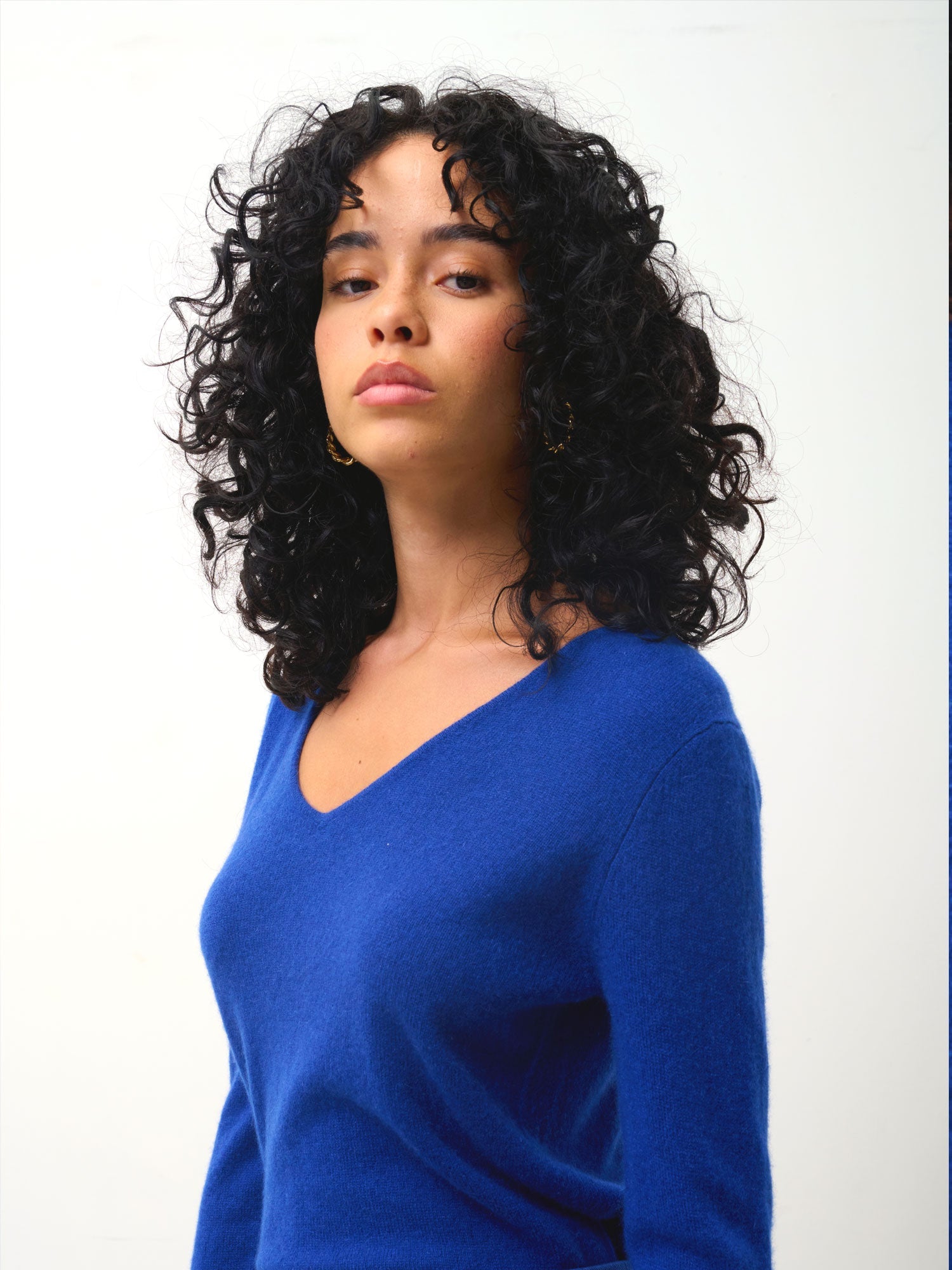 Jersey Cuello en V - Galise - Azul