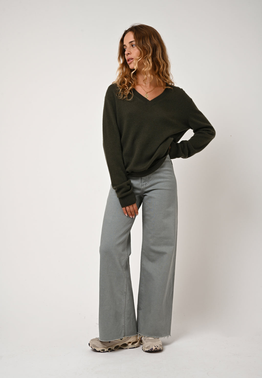 Jersey Cuello en V - Gardoria - Kaki