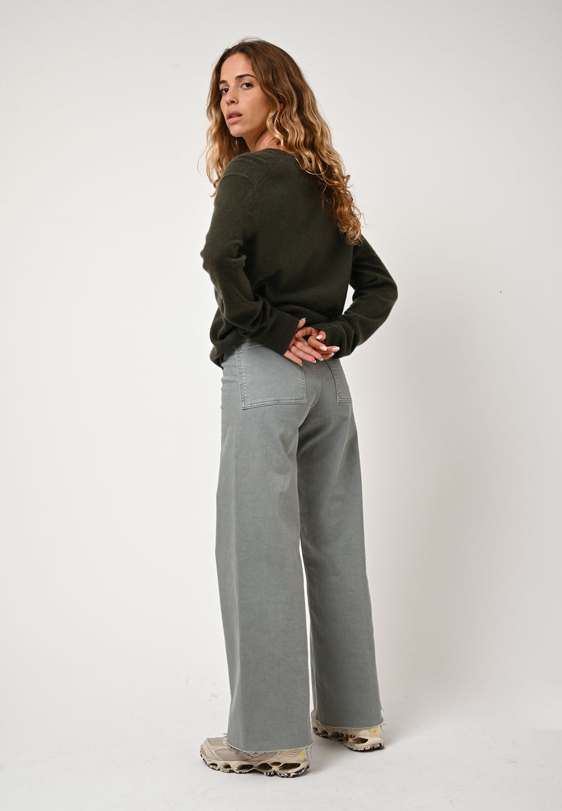 Pull Col V - Gardoria - Kaki