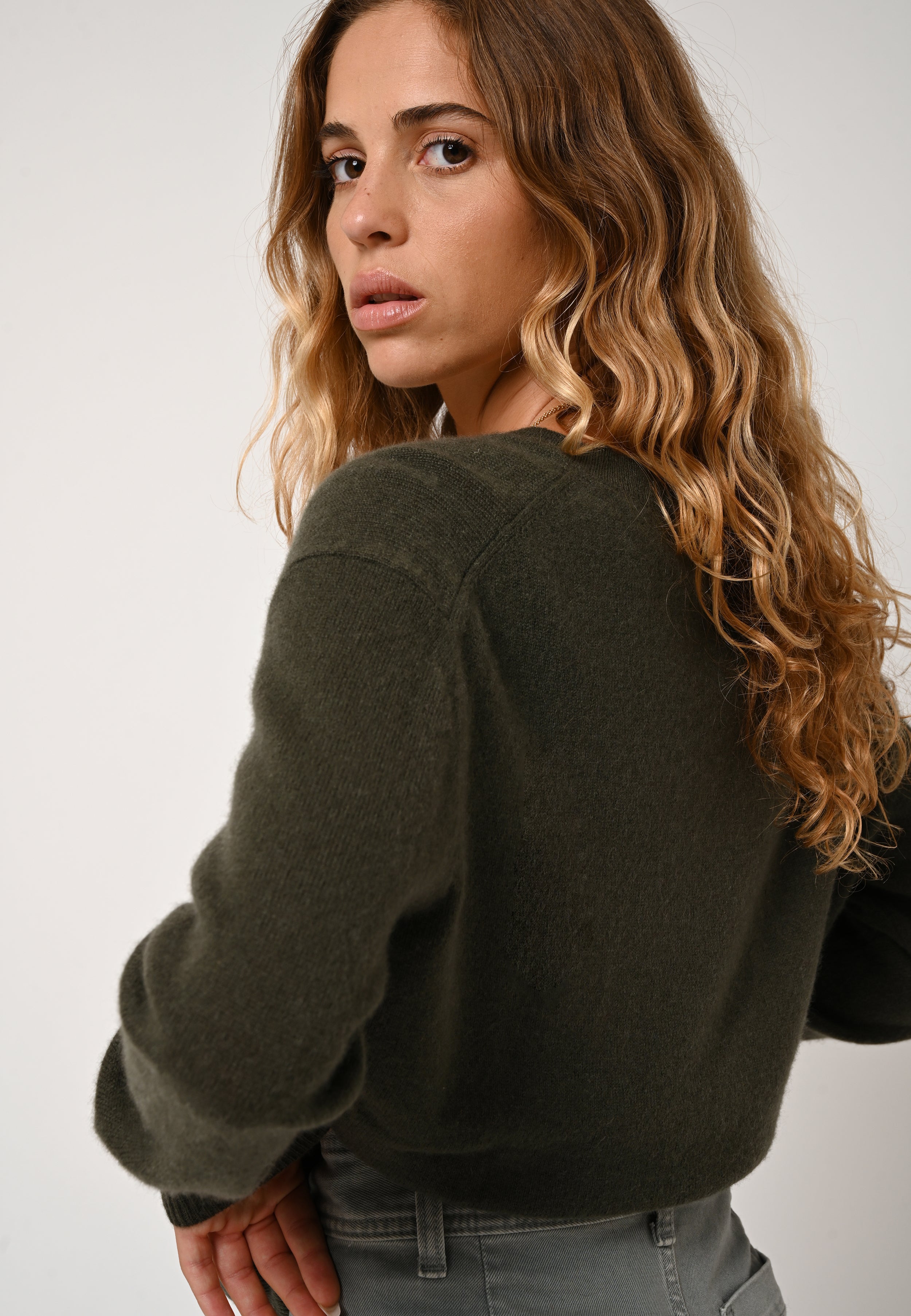 Jersey Cuello en V - Gardoria - Kaki
