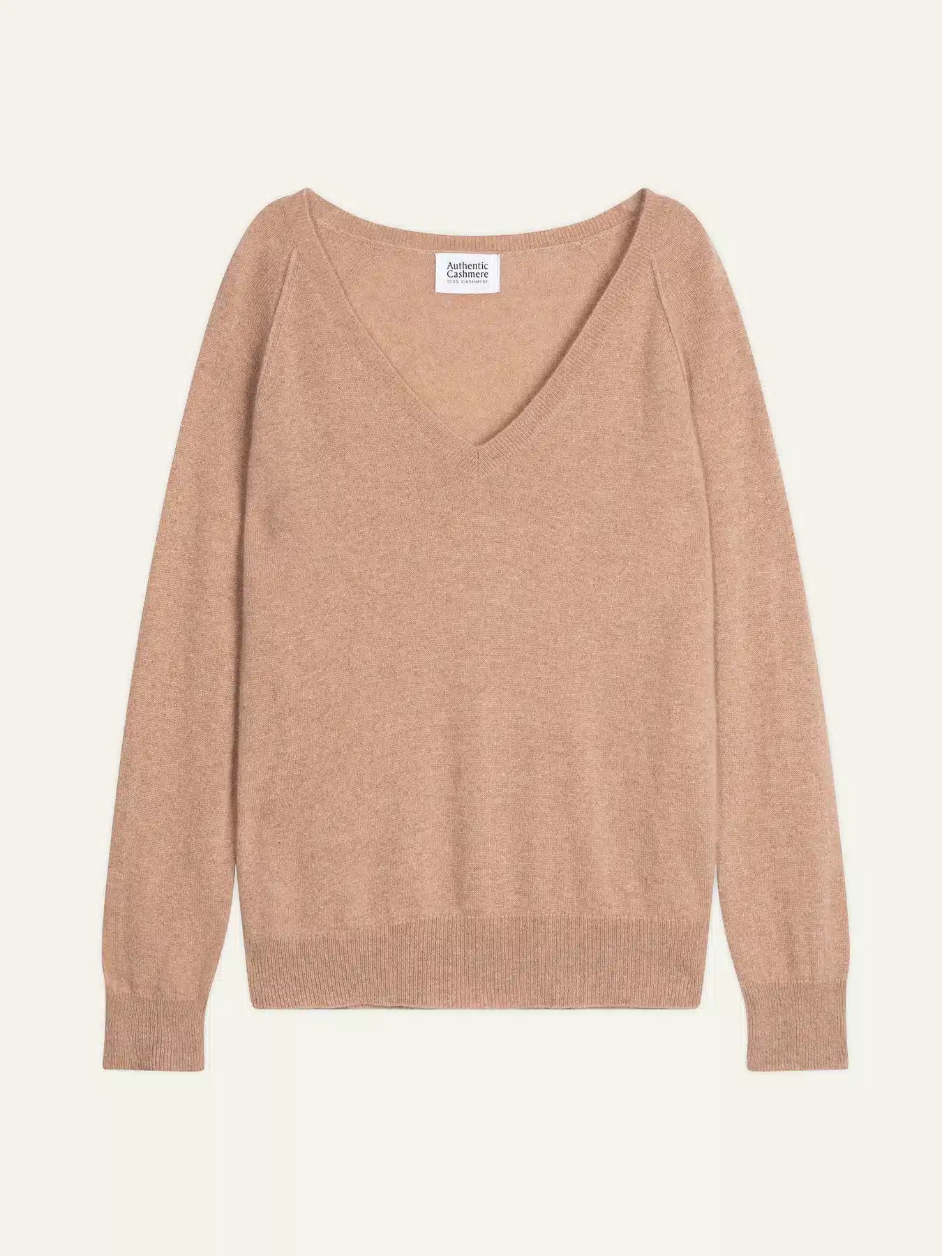 Pull Col V - Giusalet - Camel Chiné