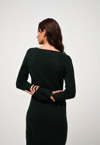 V-Neck Dress - Capelet - Cypress