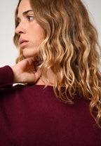 Goléon Batwing Jumper - Burgundy - 100% 2-Ply Cashmere