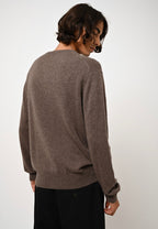 Round Neck Jumper - Aiglière - Heathered Taupe