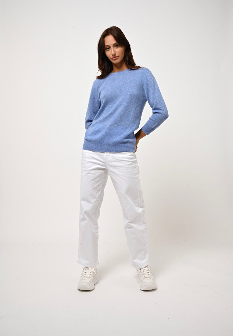 Pull Col Rond Boutonné Dos - Estaris - Sky