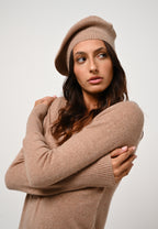 4-Ply Beret - Liwi - Camel Chiné