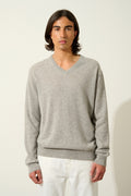 V-Neck Jumper - Timeo - Nuage Chiné
