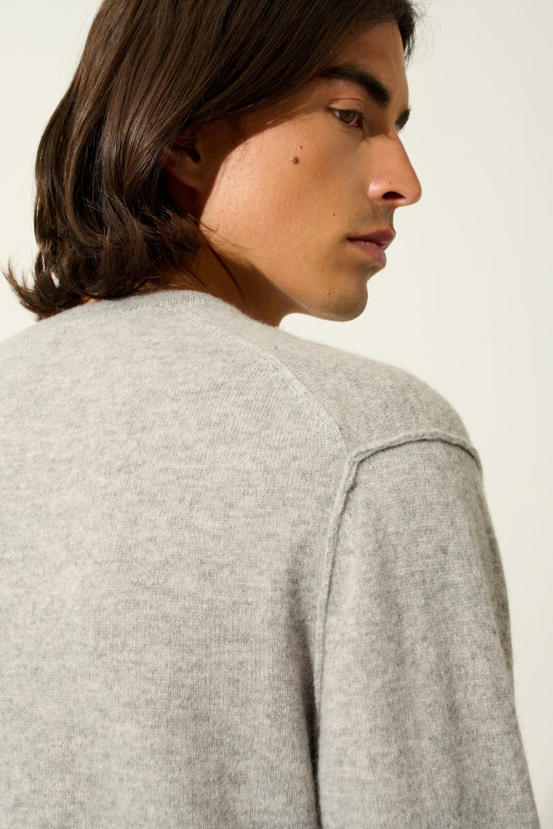 V-Neck Jumper - Timeo - Nuage Chiné