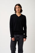 Jersey de cuello en V - Timeo - Negro