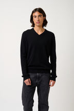 Jersey de cuello en V - Timeo - Negro