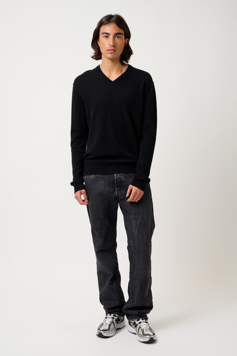 Jersey de cuello en V - Timeo - Negro