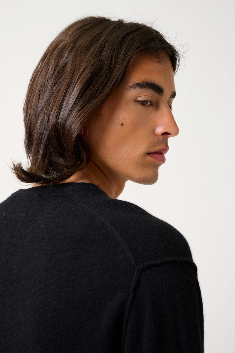 Jersey de cuello en V - Timeo - Negro