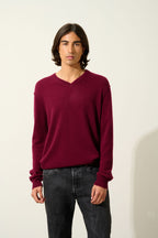 V-Neck Jumper - Timeo - Bordeaux