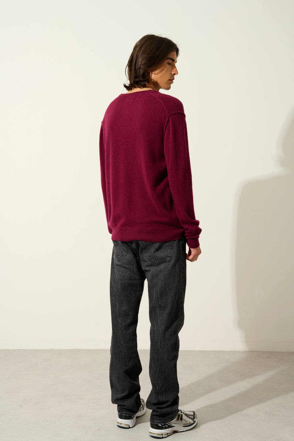 V-Neck Jumper - Timeo - Bordeaux