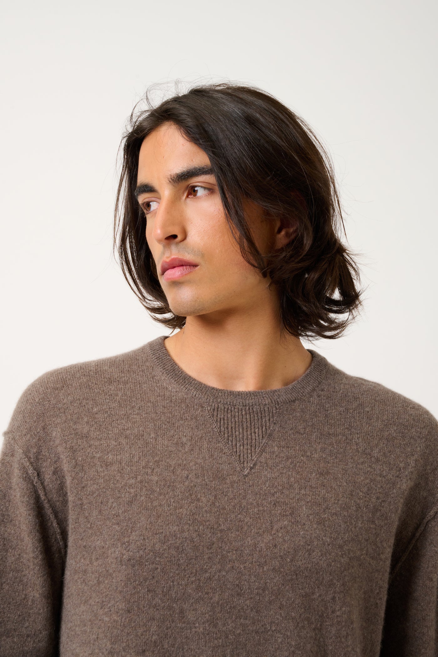Round-Neck Jumper - Nolan - Heathered Taupe