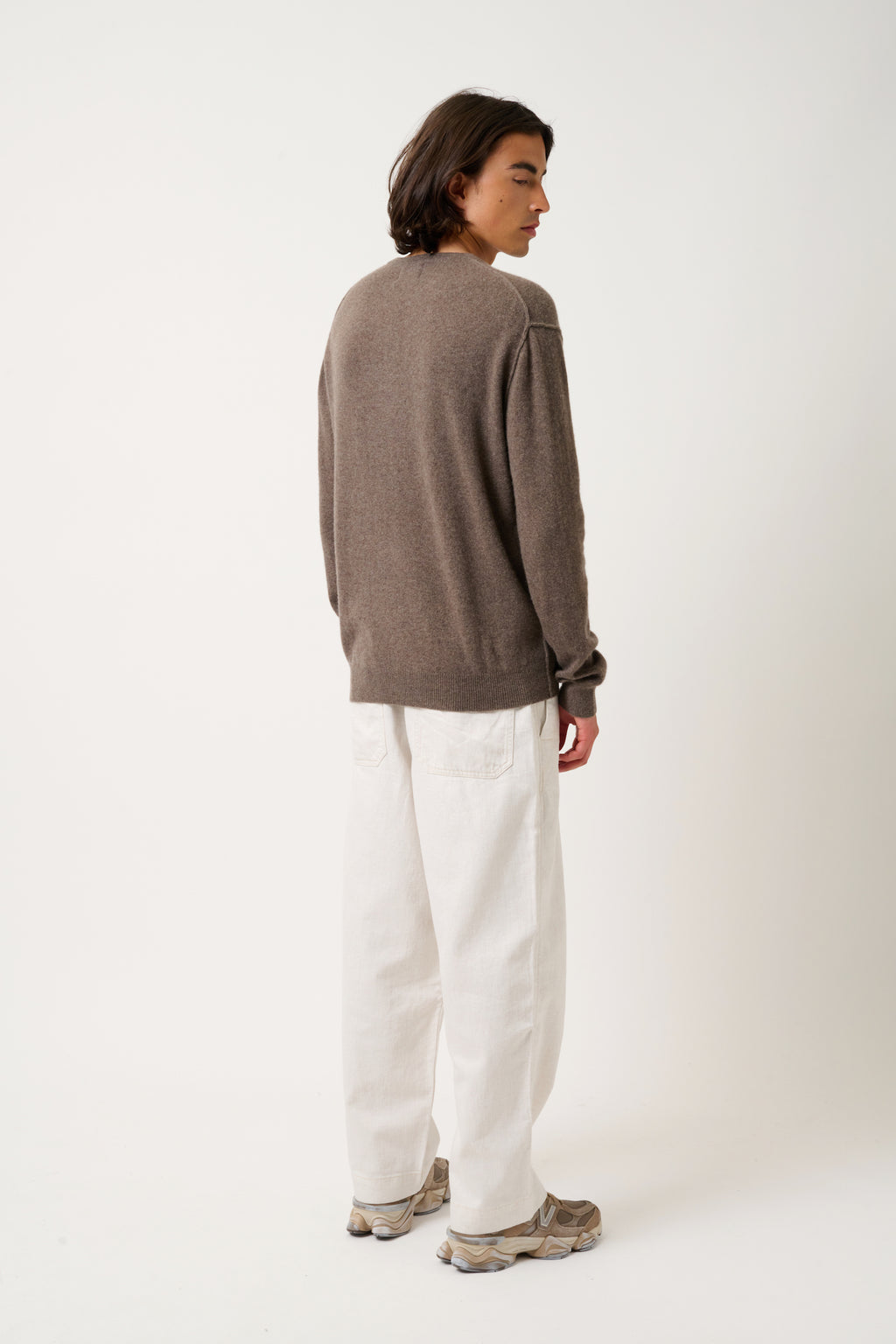 Round-Neck Jumper - Nolan - Heathered Taupe