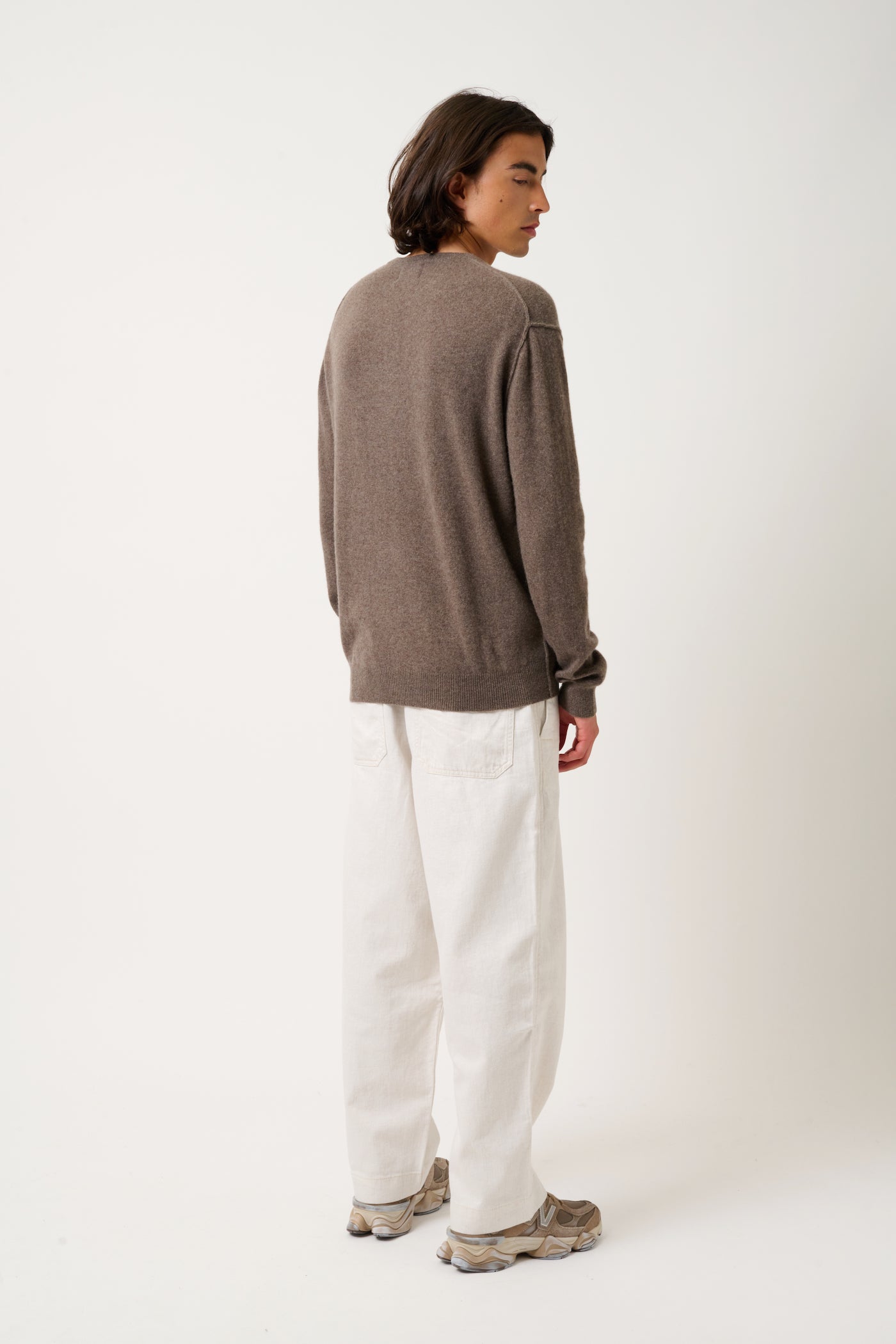 Round-Neck Jumper - Nolan - Heathered Taupe
