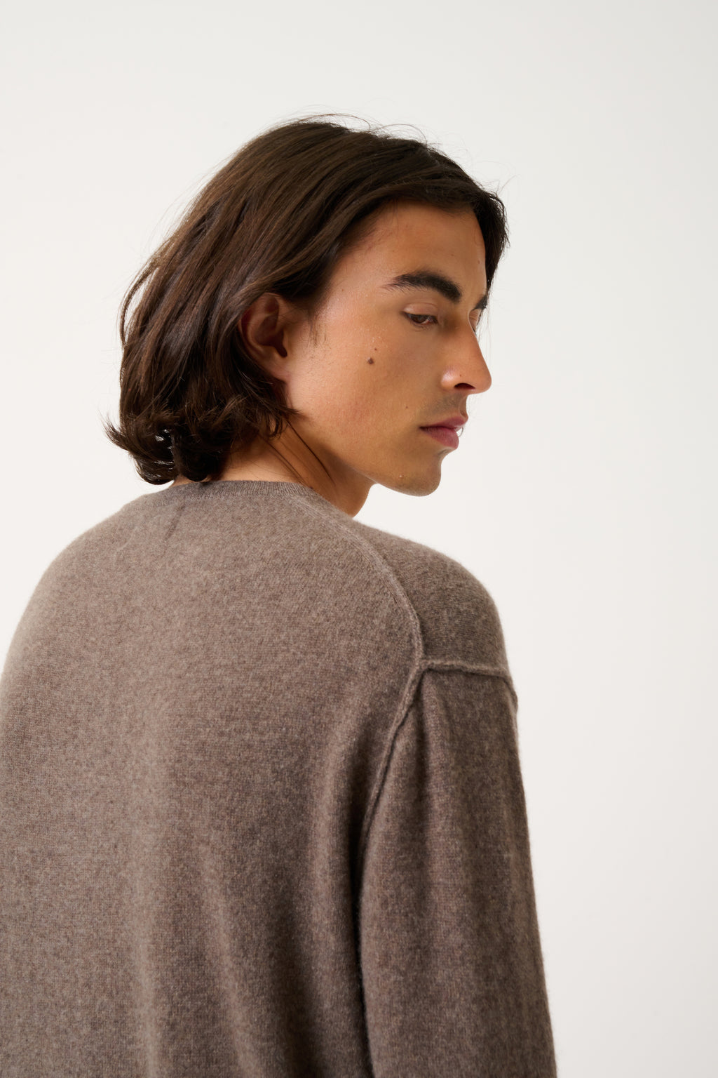 Round-Neck Jumper - Nolan - Heathered Taupe