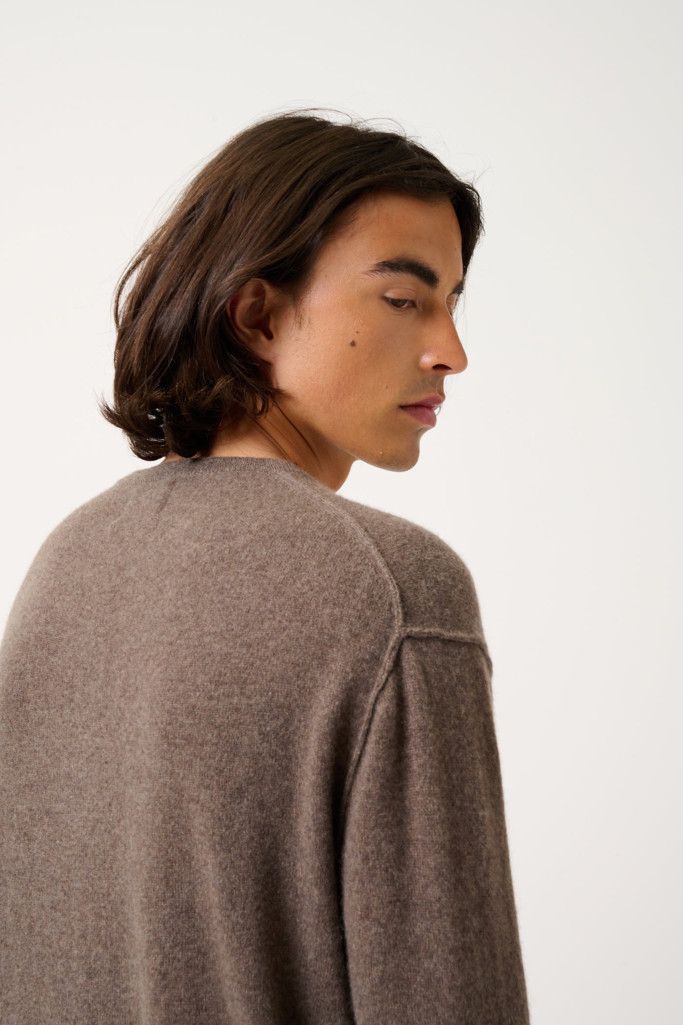 Round-Neck Jumper - Nolan - Heathered Taupe
