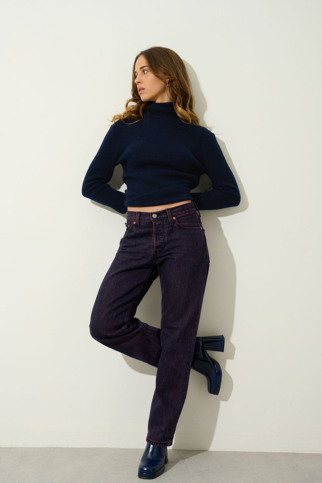 Roll-Neck Jumper - Suzie - Navy