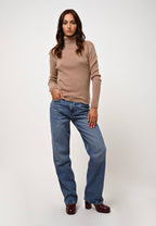 Roll-Neck Jumper - Suzie - Camel Marl