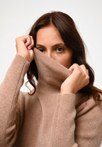 Roll-Neck Jumper - Suzie - Camel Marl