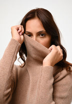 Roll-Neck Jumper - Suzie - Camel Marl