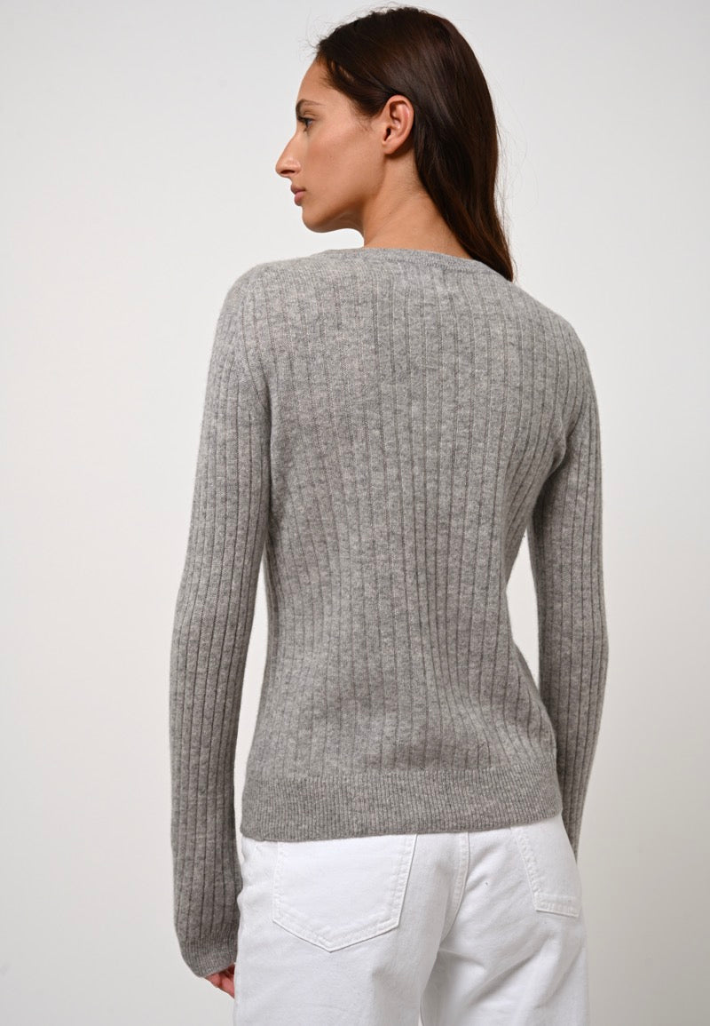 Pull Col Rond - Bella - Nuage Chiné