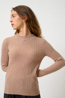 Pull Col Rond Bella - Camel Chiné - 100% Cachemire 2 Fils - Femme