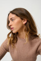 Jersey Cuello Redondo - Bella - Camello Jaspeado
