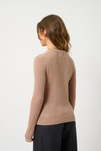 Jersey Cuello Redondo - Bella - Camello Jaspeado