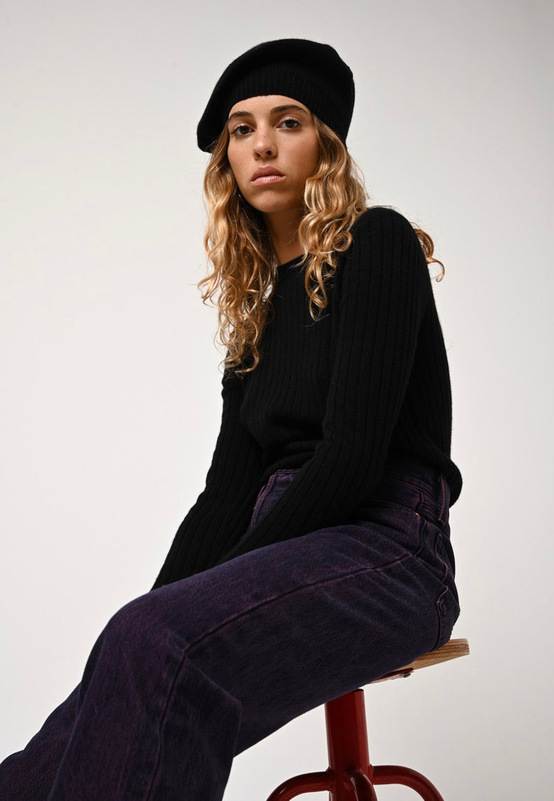 Round-Neck Jumper - Bella - Black