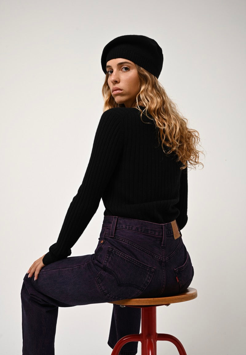 Round-Neck Jumper - Bella - Black