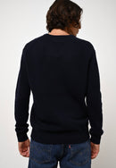 Pull Col V 4 Fils Victor - Navy - 100% Cachemire 4 Fils - Homme