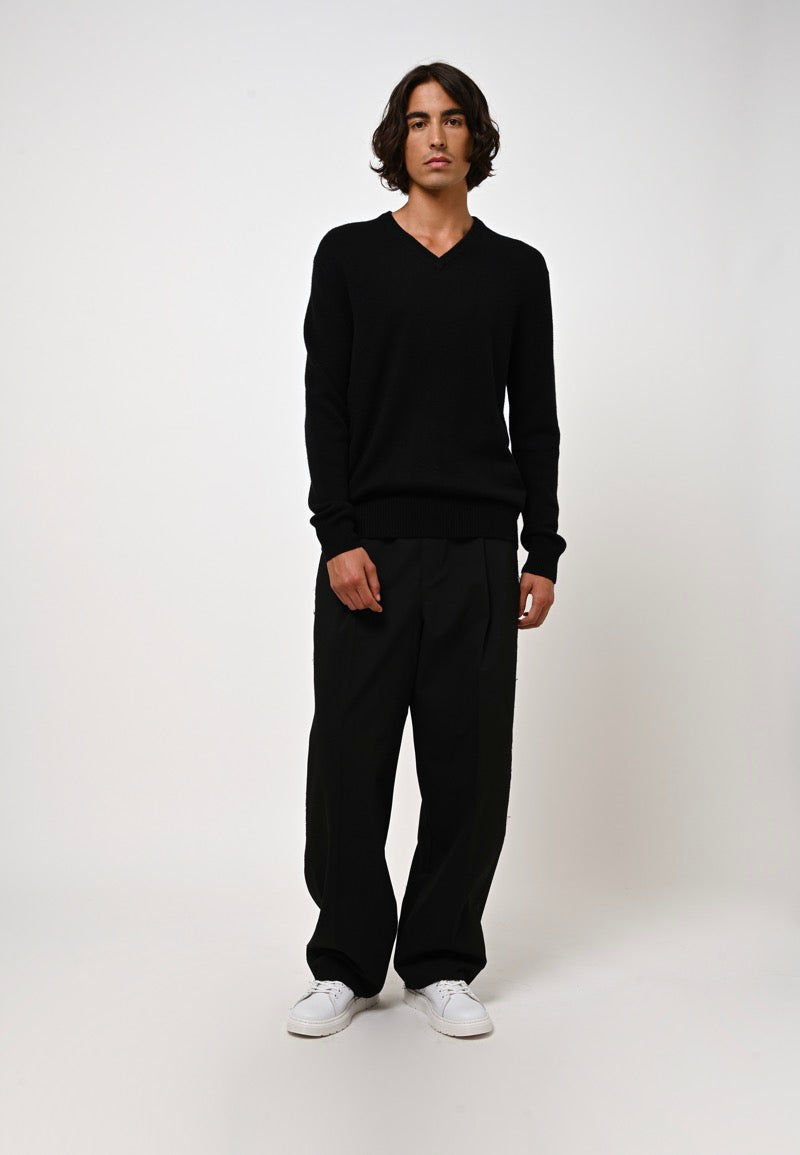 Jersey Cuello en V 4 Hilos - Victor - Negro