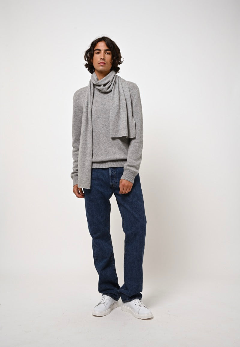 Round-Neck 4-Ply Jumper - Victo - Nuage Chiné