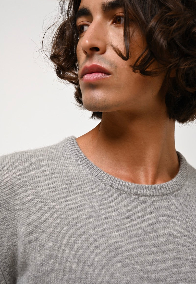 Round-Neck 4-Ply Jumper - Victo - Nuage Chiné