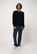 Pull Col Rond 4 Fils - Victo - Navy