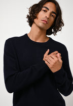 Pull Col Rond 4 Fils - Victo - Navy