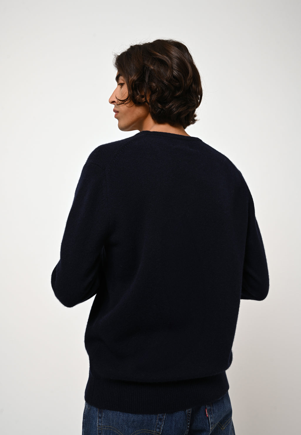 Pull Col Rond 4 Fils - Victo - Navy